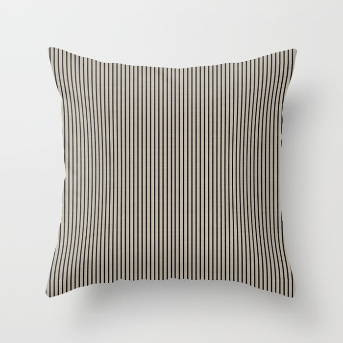 Black Stripes Linen Throw Pillow