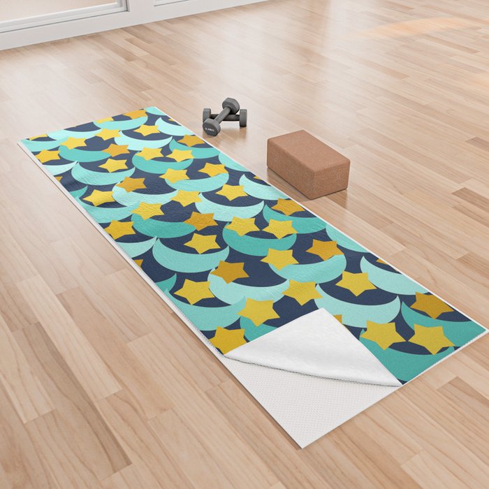 Stars and Moons Pattern Yoga Towel