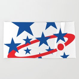 USA Star icon Rings of Saturn Beach Towel