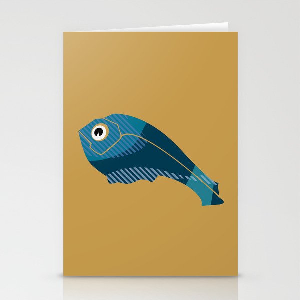 Geometric Fish Stationery Cards