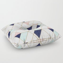 Mod Triangles - Navy Blush Mint Floor Pillow