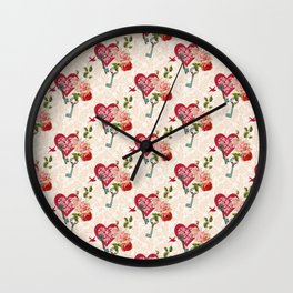 Cute Valentines Day Heart Pattern Lover Wall Clock