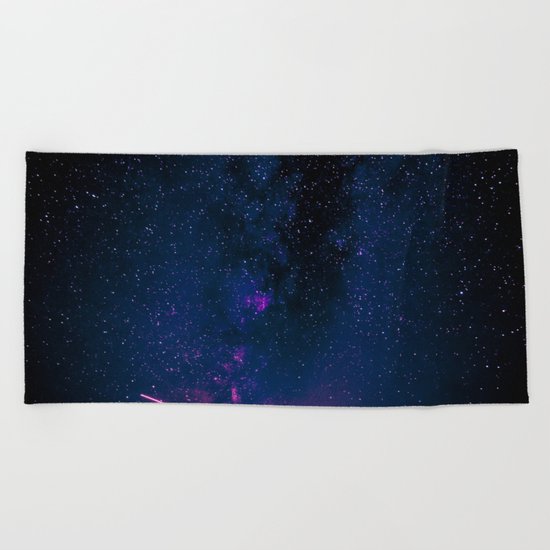Electric Desert Starry Night Beach Towel