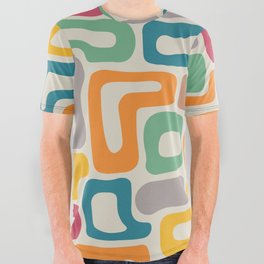 Retro Mid Century Modern Abstract composition 461 All Over Graphic Tee
