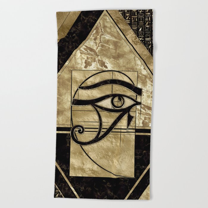 Eye of Horus - Golden Ratio  Beach Towel