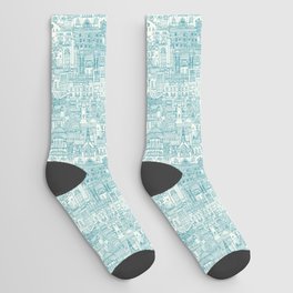 Glasgow toile lagoon sea glass Socks