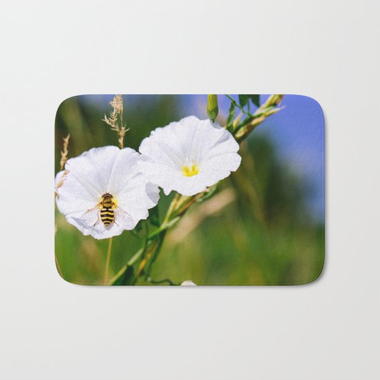 Wasp On A Flower Bath Mat