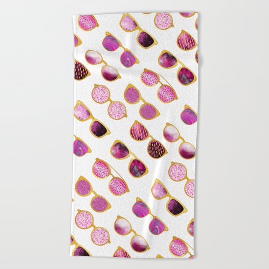 Vintage sunglasses Beach Towel