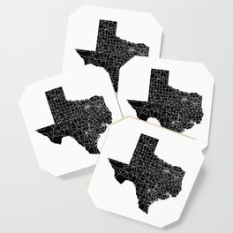 Texas Black Map Coaster