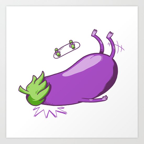 Eggplant Faceplant Art Print