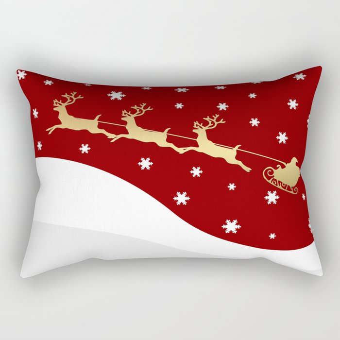 Red Christmas Santa Claus Rectangular Pillow