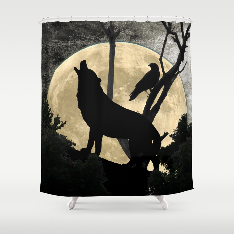 Howling Wolf Crow Moon Animal Black Bird Silhouette Art A388 Shower Curtain By Nicolphotographicart Society6 40 wolf moon paintings ranked in order of popularity and relevancy. howling wolf crow moon animal black bird silhouette art a388 shower curtain by nicolphotographicart