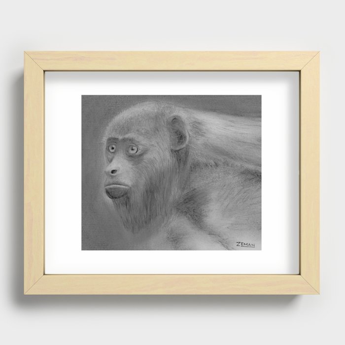Howler monkey Recessed Framed Print