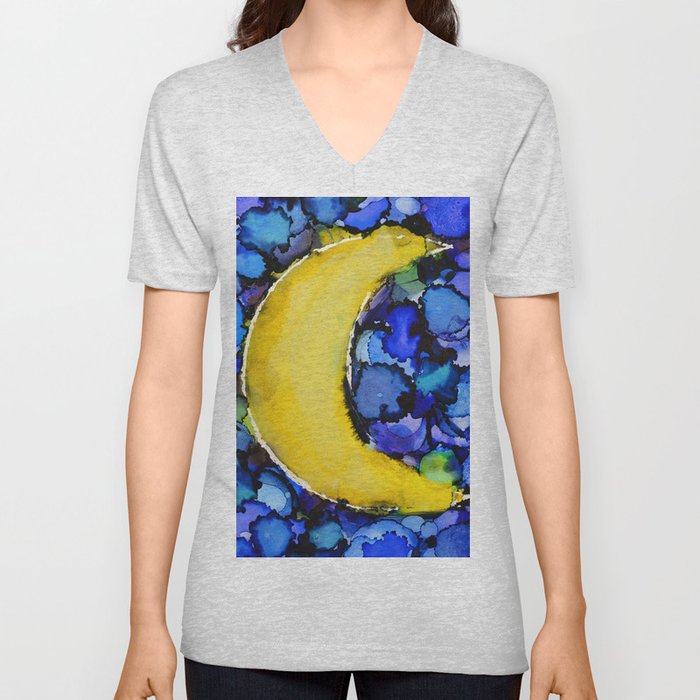 Moon V Neck T Shirt