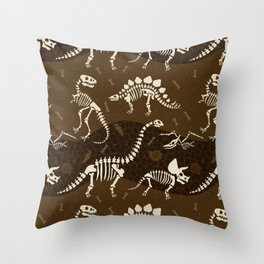 Dinosaur Fossils Pattern Throw Pillow