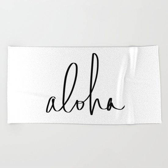 Aloha Hawaii Typography Beach Towel