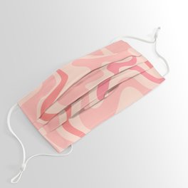 Retro Liquid Swirl Abstract in Soft Pink Face Mask