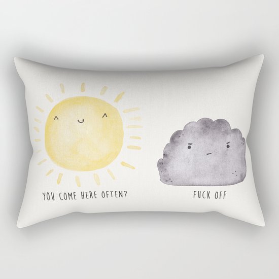 The Sun and the Rain-cloud (Watercolour) Rectangular Pillow