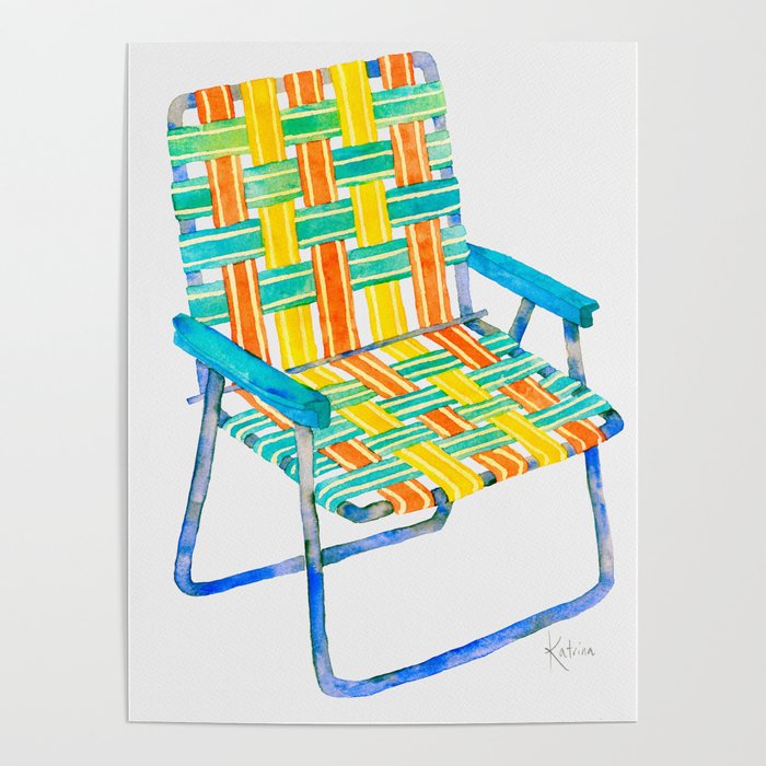 Old School Lawn Chair Poster