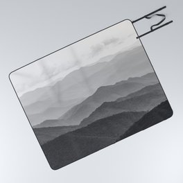 Forest Fade - Black and White Landscape Nature Photography Picnic Blanket