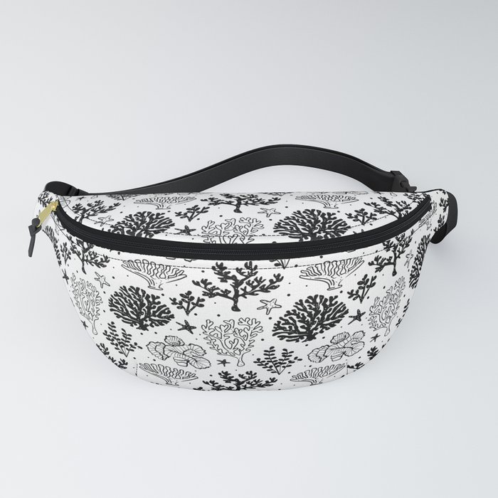 Black Coral Silhouette Pattern Fanny Pack