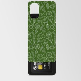 Green And White Hand Drawn Boho Pattern Android Card Case