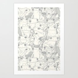 just tree frogs silver Art Print