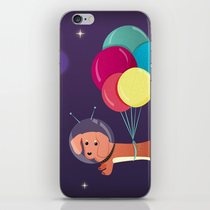 Galaxy Dog with balloons iPhone Skin