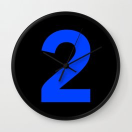 Number 2 (Blue & Black) Wall Clock
