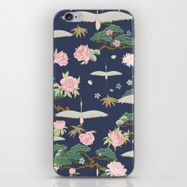 Japanese Crane Tropical Exotic Flower Pattern iPhone Skin