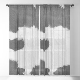 Faux Cowhide with No Texture (Farmhouse Decor Collection) Sheer Curtain