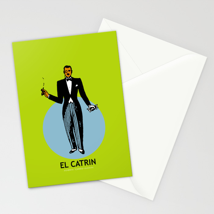 El Catrin Mexican Loteria Card Stationery Cards By Minervatg Society6