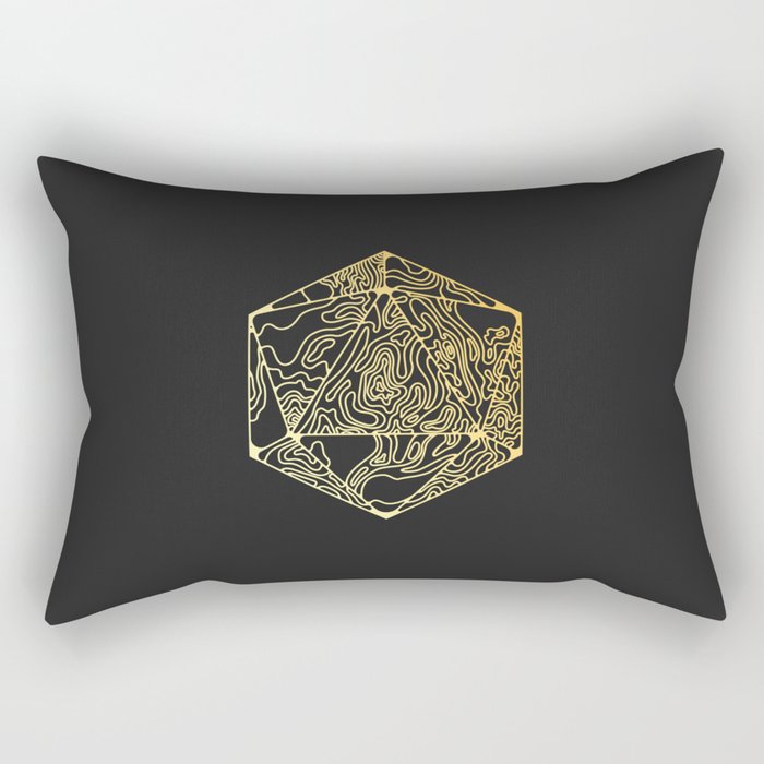 Gold Icosahedron Rectangular Pillow