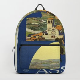 Vintage poster - Assisi Backpack | Advertisement, Italy, Fun, Travel, Retro, Painting, Classic, Colorful, Vacation, Hip 