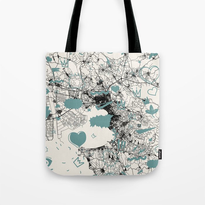 Thessaloniki, Greece - City Map Collage Tote Bag