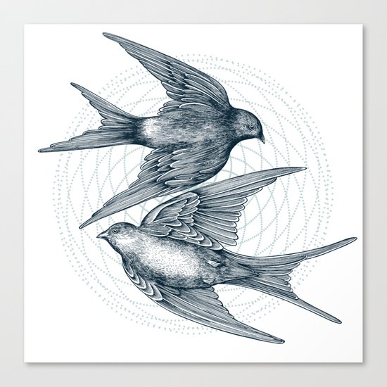 Two Swallows Canvas Print