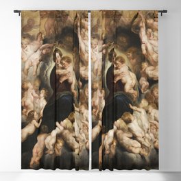 Peter Paul Rubens, Mary with Angel Wreath Blackout Curtain