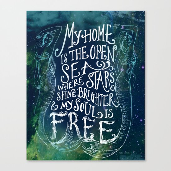 My Home is the Open Sea (Dark Night) Canvas Print