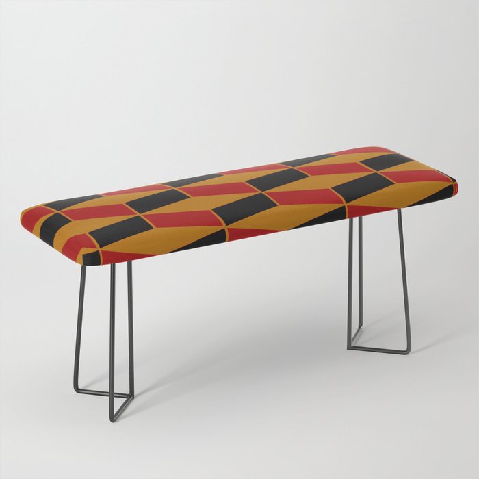 Cube wall - red & black & yellow Bench