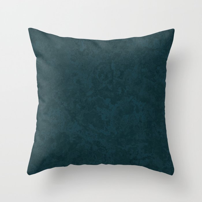 Marble Granite - Deep Teal Turquoise Ocean - Accent Color Decor - Lowest Price On Site Throw Pillow