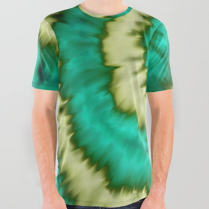 Greenery Spiral Tie-dye All Over Graphic Tee