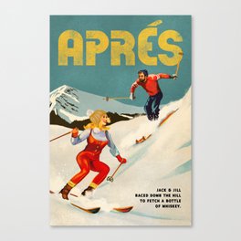"Apres" Retro Pinup Ski Art Canvas Print
