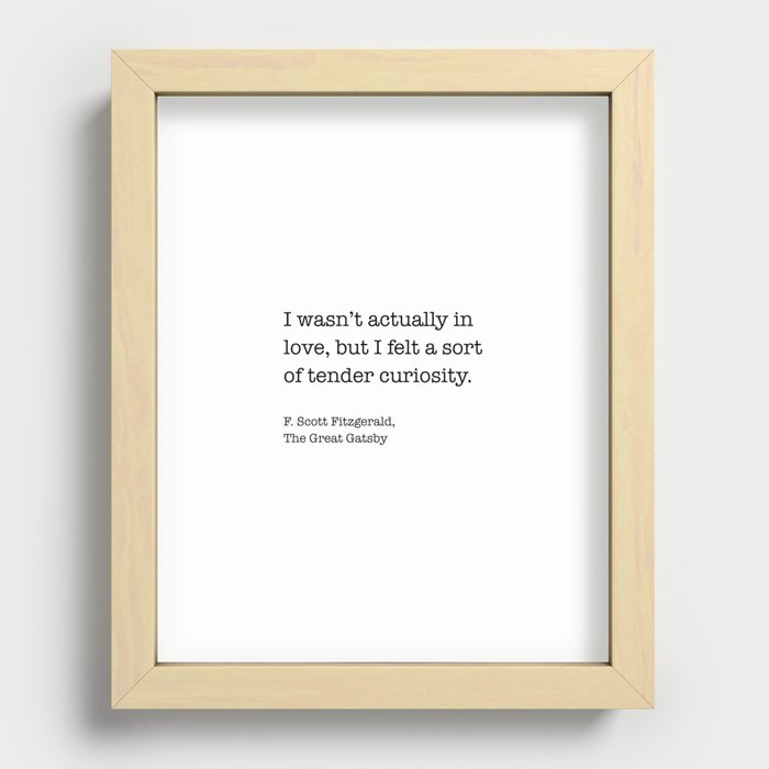 The Great Gatsby Quote Recessed Framed Print
