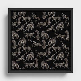 Boho modern black cheetah  Framed Canvas