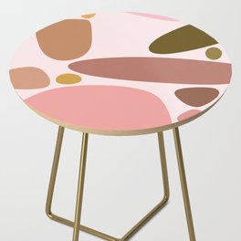 Pink Green Abstract Shapes Boho Modern Side Table