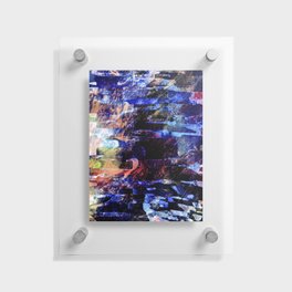 African Dye - Colorful Ink Paint Abstract Ethnic Tribal Art Dark Navy Blue Floating Acrylic Print