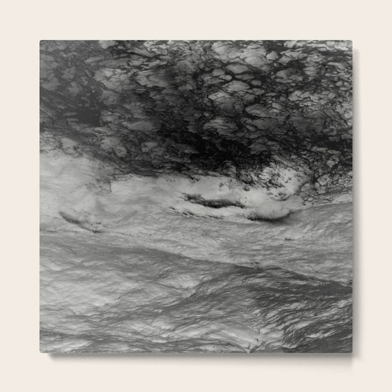 Black Tempest - Abtract Ocean Sea Pattern in Black And White Metal Print