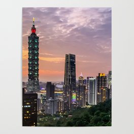 Sunset over Taipei Poster