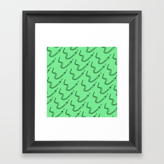 Snake in the grass Framed Art Print