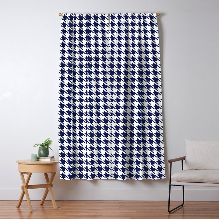 Preppypatterns Modern Houndstooth Navy Blue And White
